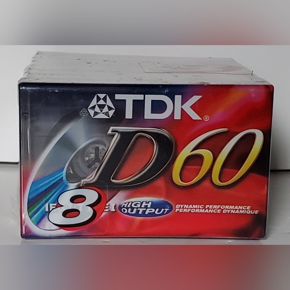 TDK D60 Blank Cassette Tapes IEC 1/Type 1 High Output - 8 Pack - Sealed NEW